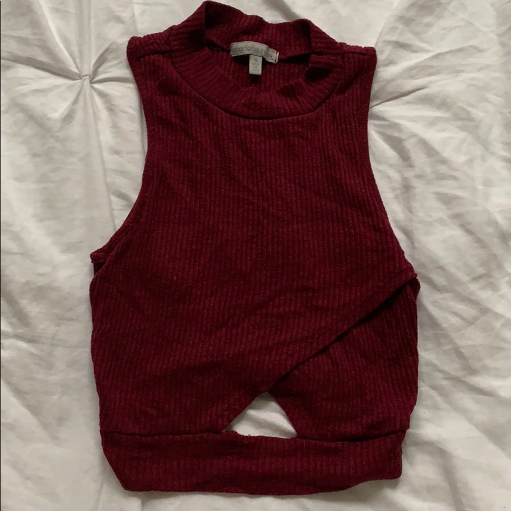Burgundy Crop Top